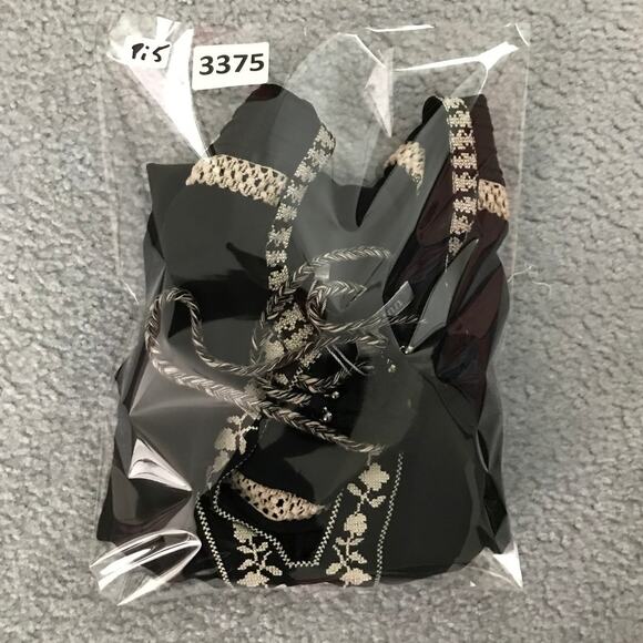 Daniel Rainn Top Sz Small Black Boho Trim Collared Tassel Front NWT - Picture 8 of 8